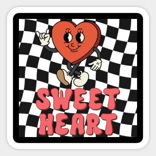 sweat heart Cute 80s Groovy heart hippie Sticker